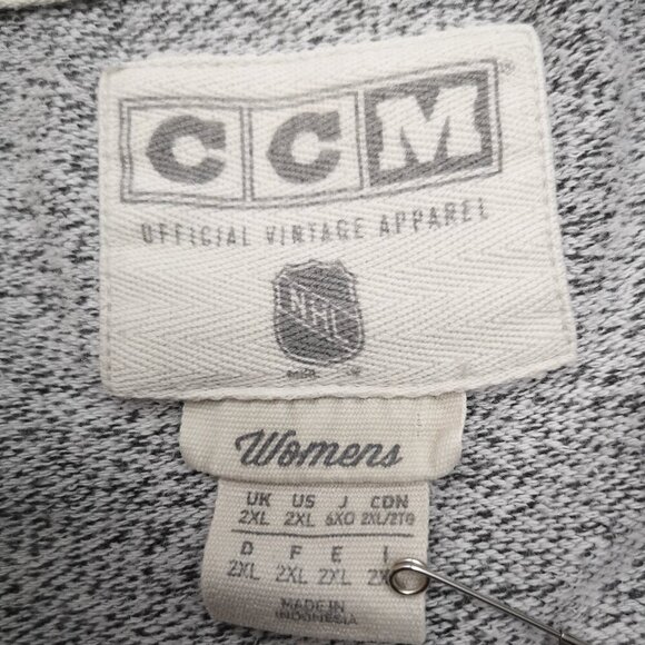 CCM Official Vintage Apparel Ladies Size 2XL Grey & Black V-neck Sweater - Picture 3 of 10